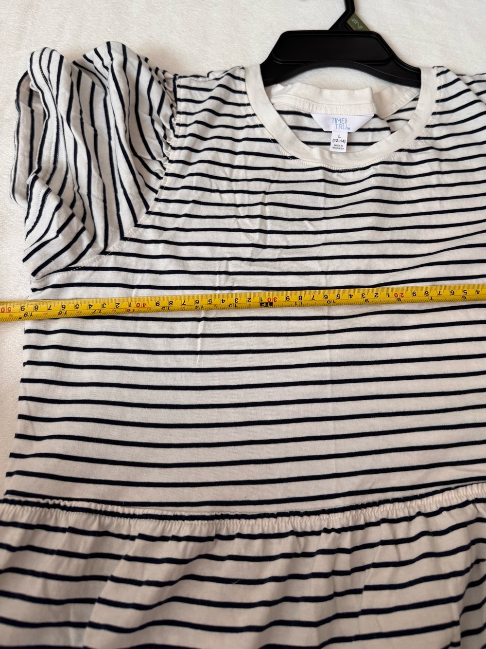 Time and Tru Women's and Women's Plus Cotton Swing Dress with Short Sleeves, L - Picture 5 of 6